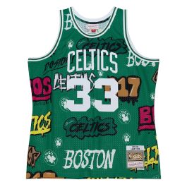 Men's Boston Celtics Larry Bird Mitchell & Ness Kelly Green/Black 1985/86  Hardwood Classics Fadeaway